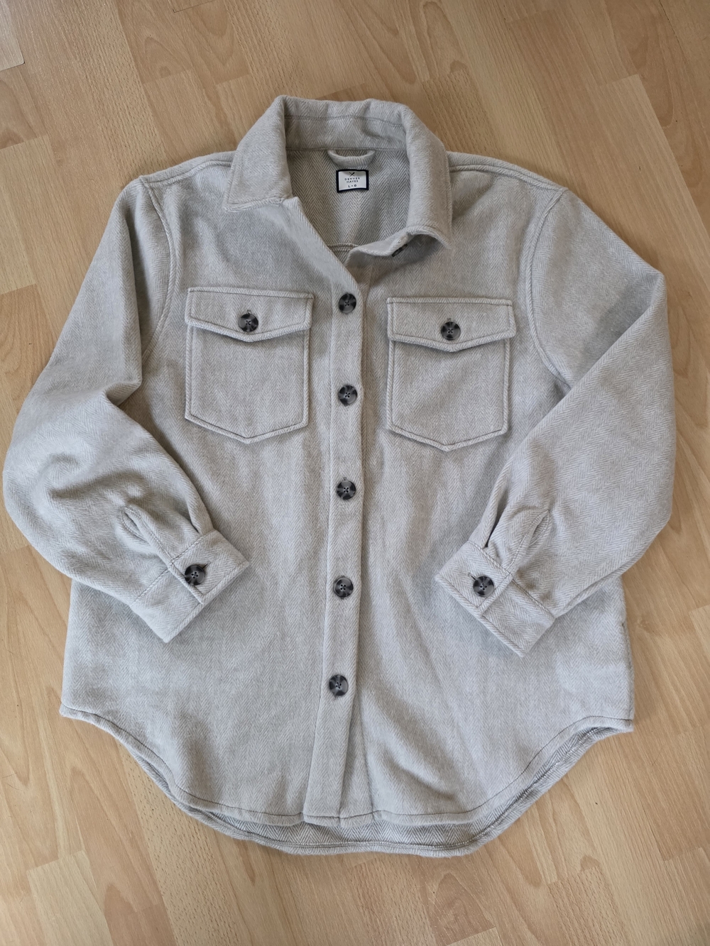 Denver Hayes Light Beige Utility Shacket with Chest Pockets